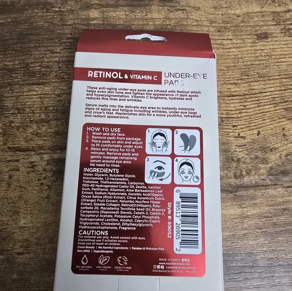 New Azure Retinol & Vitamin C Under-Eye Pads Pack Of 5